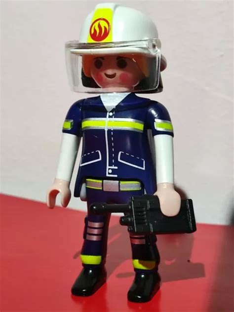 PLAYMOBIL FIGURE FEMME Pompier Station Camion Pompiers Pompier EUR 2 75