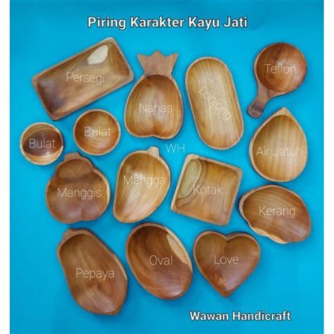 Piring Kayu Piring Saji Piring Jati Piring Karakter Piring Saos Sambal