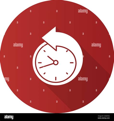 Flat Design Long Shadow Glyph Icon Counterclockwise Reschedule