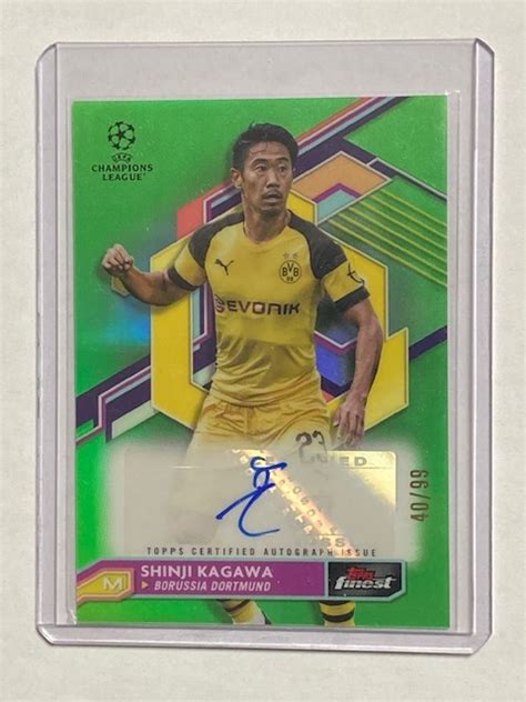 Topps Uefa Competition Finest Chrome Green Autograph Shinji