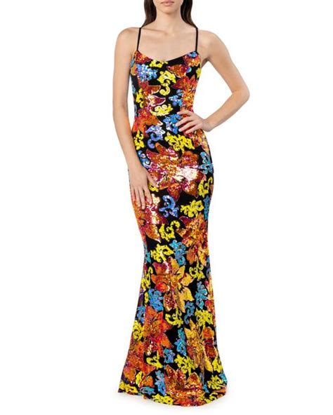 Dress The Population Giovanna Sequin Floral Mermaid Gown Lyst