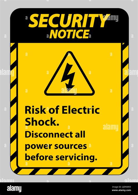 Security Notice Risk Of Electric Shock Symbol Sign Isolate On White