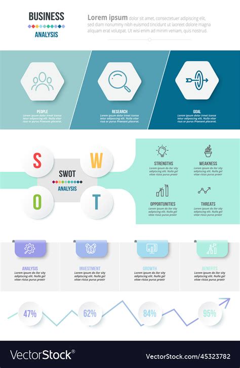 Business concept infographic template with swot Vector Image