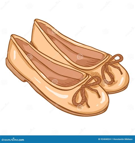 Vector Cartoon Illustration Pair Of Women Ballet Flats Stock Vector