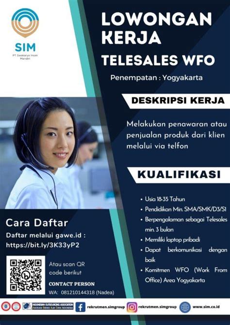 Lowongan Kerja Telesales Di Pt Swakarya Insan Mandiri Simgroup