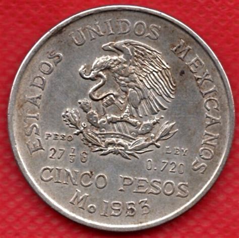 Moneda Antigua Plata Hidalgo Cinco Pesos P A En