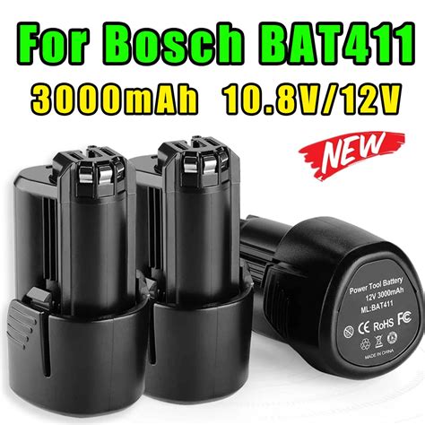 Bat411 3 0ah Battery 10 8v 12v For Bosch Bat411a Bat412a Bat413a Bat414 Bat420 2607336013