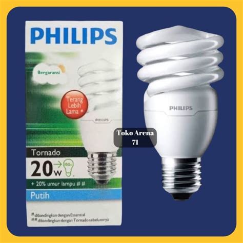 Lampu Philips Spiral Ulir Tornado Watt W Watt W Kuning Warm