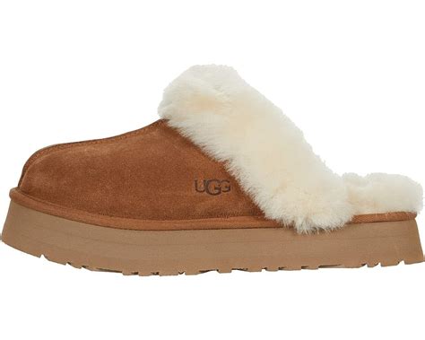 Ugg Disquette Chestnut Women S Platform Sheepskin Suede Slippers