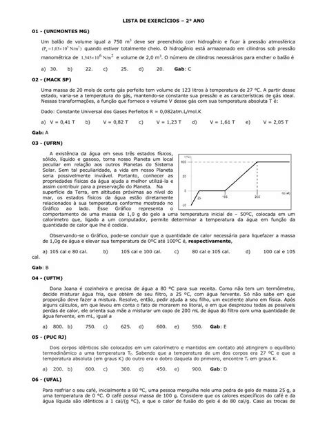 Pdf Lista De Exerc Cios Ano Unimontes Mg Dentro Do