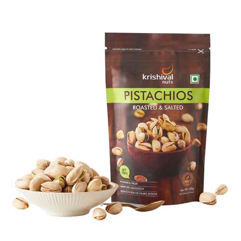 Krishival Nuts Premium Roasted Salted Pistachios 500g 2 Packs Of