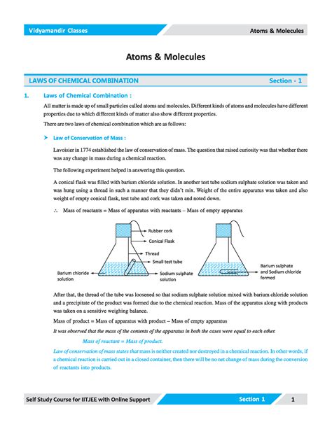 Atoms And Molecules Th Std Science Studocu