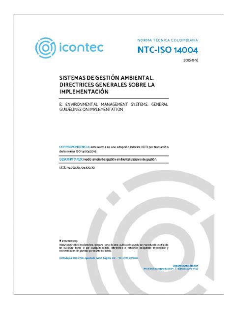 NTC Iso 14004 2016 | PDF
