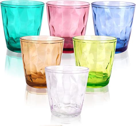 BieFuSin Bicchieri Plastica Colorati Da 310 Ml Set Di 6 Pezzi