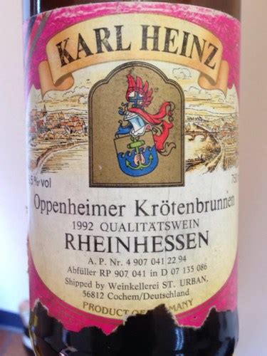 Karl Heinz Oppenheimer Kr Tenbrunnen Vivino Us