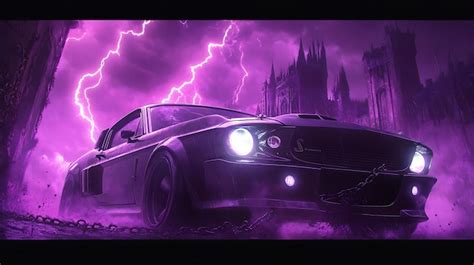 Unleashed Power Mustang Breaking Free in a Gothic Storm | Premium AI ...