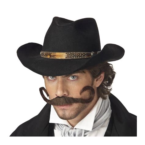 Gunslinger Old West Victorian Handlebar Western Cowboy Mustache Costume
