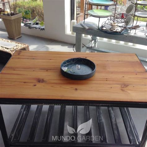 Mundo Garden Mesa Ratona Madera Y Hierro