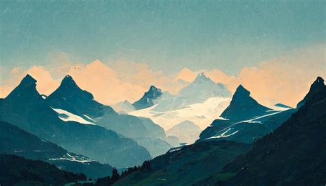 Premium Ai Image Swiss Alps Painting