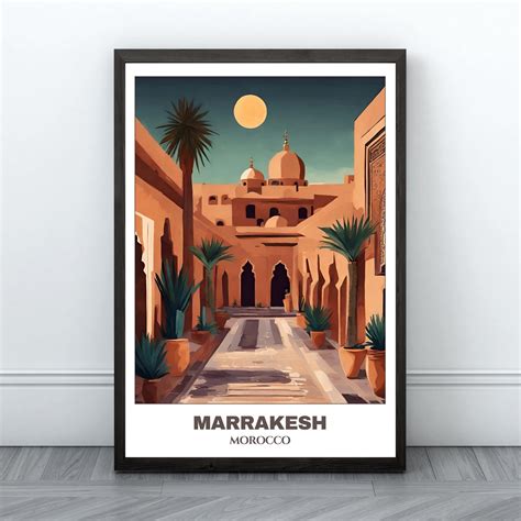 Marrekesh Travel Printable Poster - Morocco Travel Poster - Cityscape
