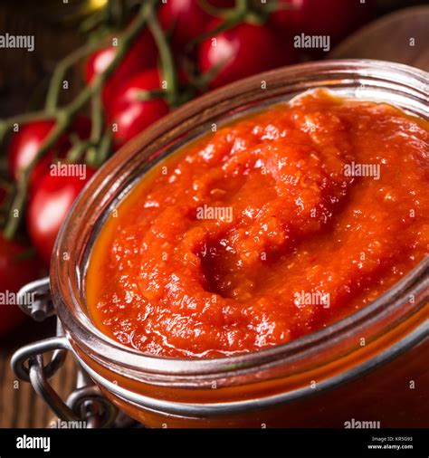 Homemade Tomato Paste Stock Photo Alamy