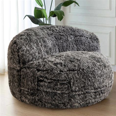 Maxyoyo Giant Bean Bag Chair Faux Fur Bean Bag Couch For Adults Acce Maxyoyo