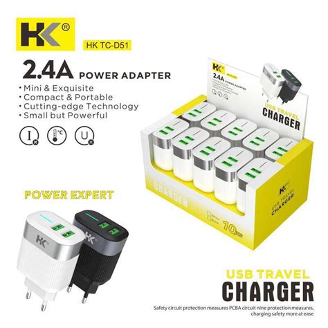 Promo Kepala Charger HK TC D51 Isi 10pcs Adapter 2USB Fast Charging 2