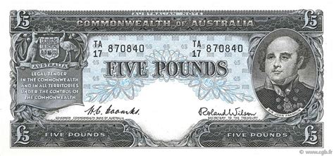 5 Pounds Australia 1954 P31 B760551 Banknotes