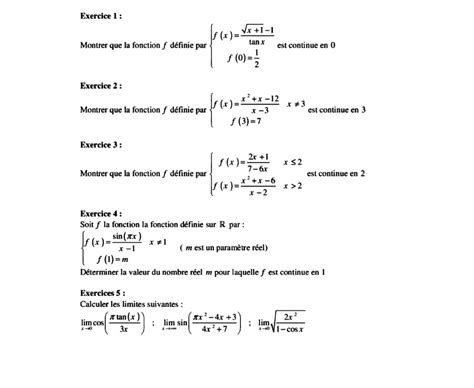 SOLUTION Math Exercices Corrig S Limites Et Continuit S Studypool