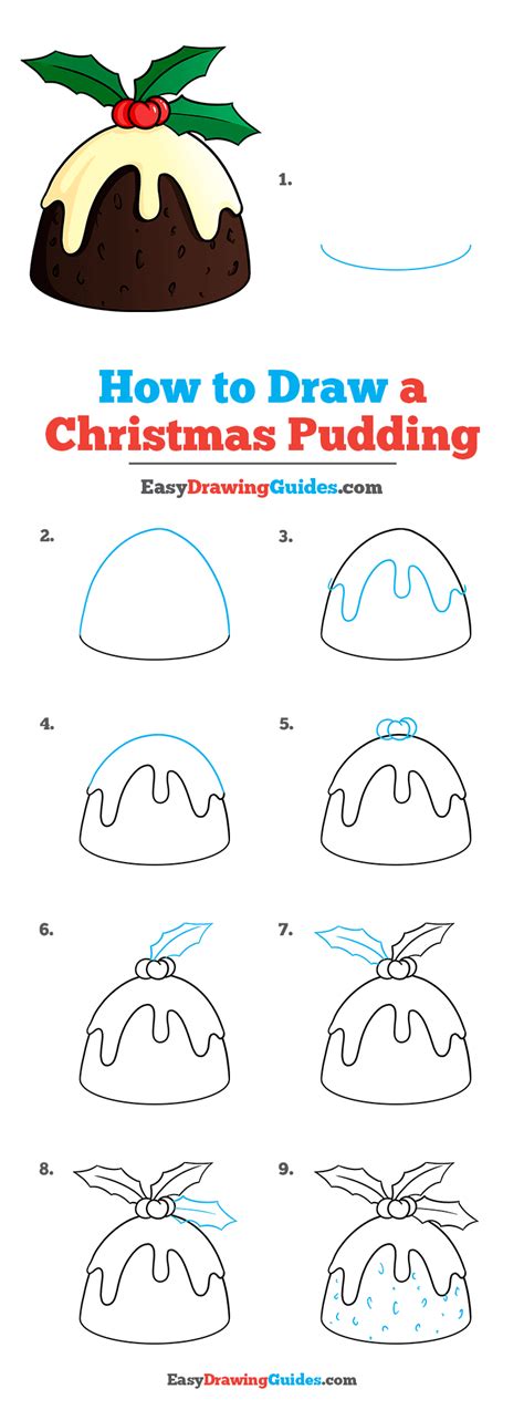 How to Draw a Christmas Pudding - Really Easy Drawing Tutorial