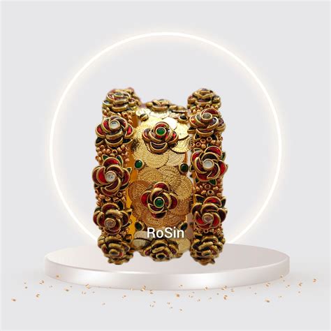 Rose Coin Bangles Set Rosin