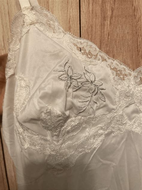 Kayser Size Nwt Satilene Vintage Lace Nighty Full Slip Dress White