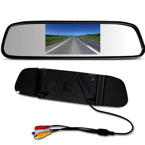 Kit Espelho Retrovisor Interno Tela LCD Câmera de Ré 2x1