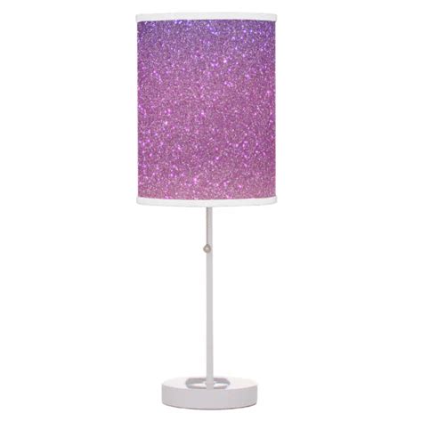 Violet Princess Blush Pink Triple Glitter Ombre Table Lamp Zazzle