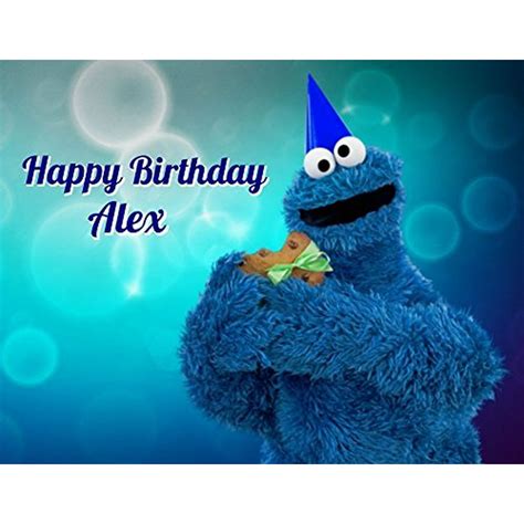 Sesame Street Cookie Monster Edible Image Photo Cake Topper Sheet Personalized Custom Customized