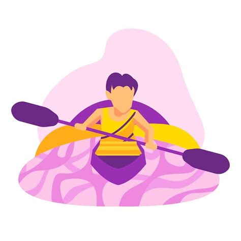 Premium Vector Hand Drawn Canoe Player Illustration