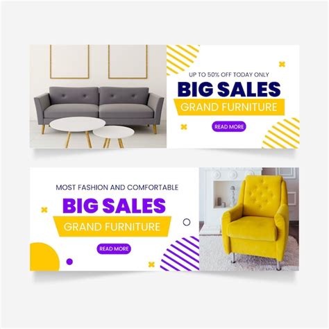 Free Vector Furniture Sale Banners Template