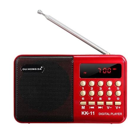 Rouge Mini Lecteur Portable K Radio Num Rique Fm Usb Tf Haut