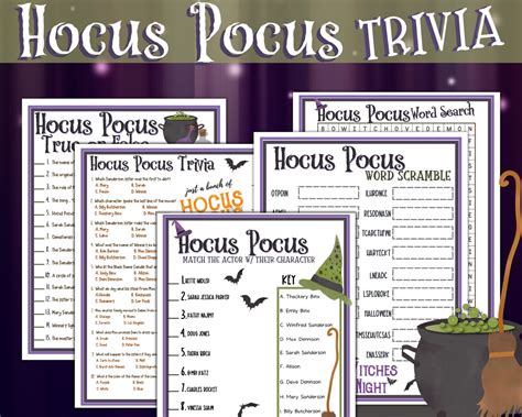 Hocus Pocus Trivia Hocus Pocus Games Hocus Pocus Halloween Party