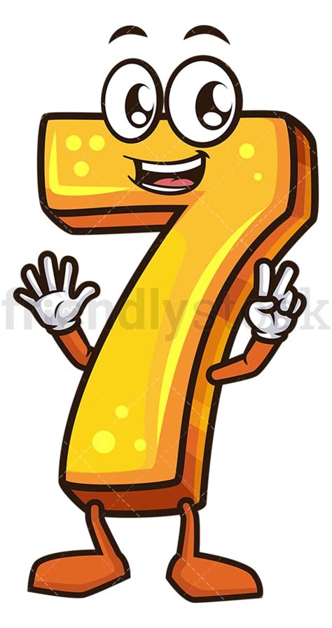 Cartoon Number 7 Clipart Vector - FriendlyStock