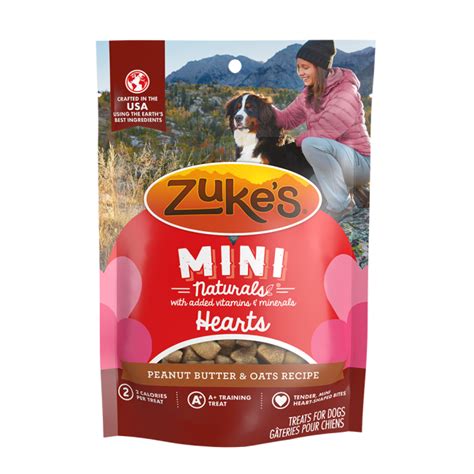 Mini Naturals Hearts Peanut Butter And Oats Dog Training Treats Zukes