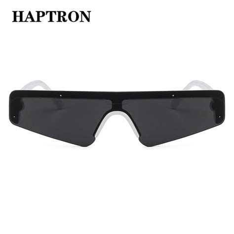 Haptron Fashion Half Frame Rectangle Square Sunglasses Women Men Luxury