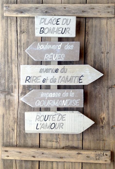 panneau de direction personnalisable avec flèches en bois de palette