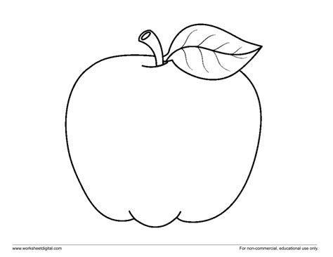 Colour The Fruits Apple Coloring Worksheet For Preschool Worksheets Library