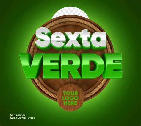 Selo D De Sexta Feira Verde Para Composi O Psd Premium