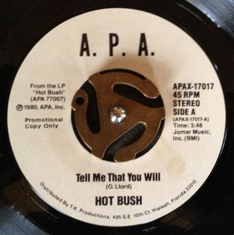 VINYL From SOULTOWN HOT BUSH TELL ME THAT YOU WILL