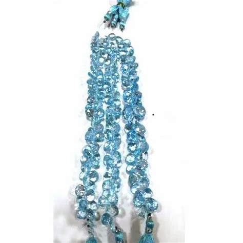 Sky Blue Topaz Faceted Pear Shape Bead Packaging Type Steel Box At Rs