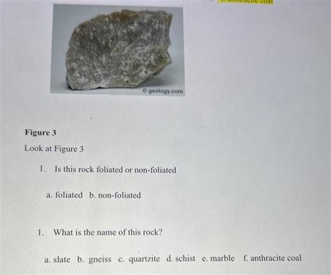 Solved Look at Figure 3 1. Is this rock foliated or | Chegg.com