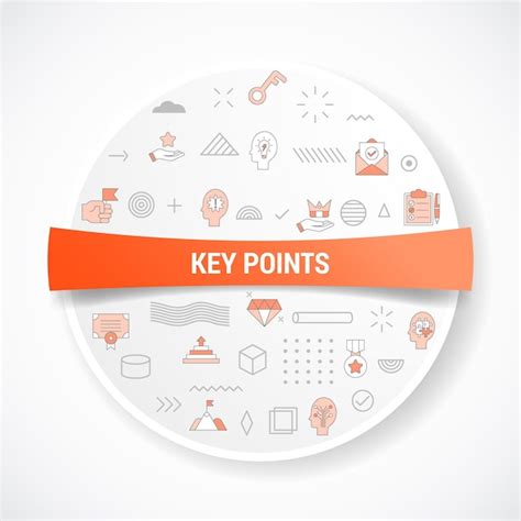 Premium Vector | Key points concept with icon concept with round or ...