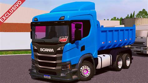 Skin Scania P320 Azul na Caçamba Insufilm EXCLUSIVO Skins Games